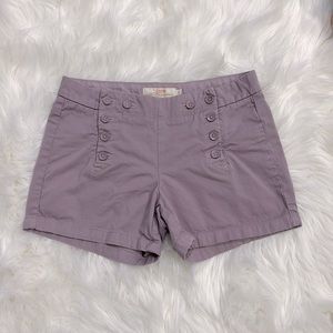 J. Crew chino, broken in shorts. Lavender. Button up. Size 2